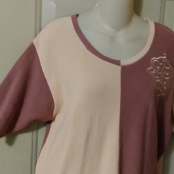 80s two toned color block sweater skirt set - Picture 4 of 11